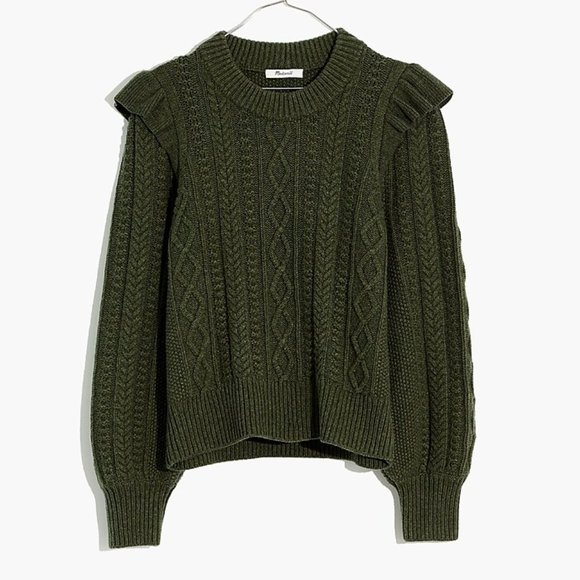 Madewell Sweaters - Madewell Hollydene Ruffle-Shoulder Pullover Sweater Size Small NWT